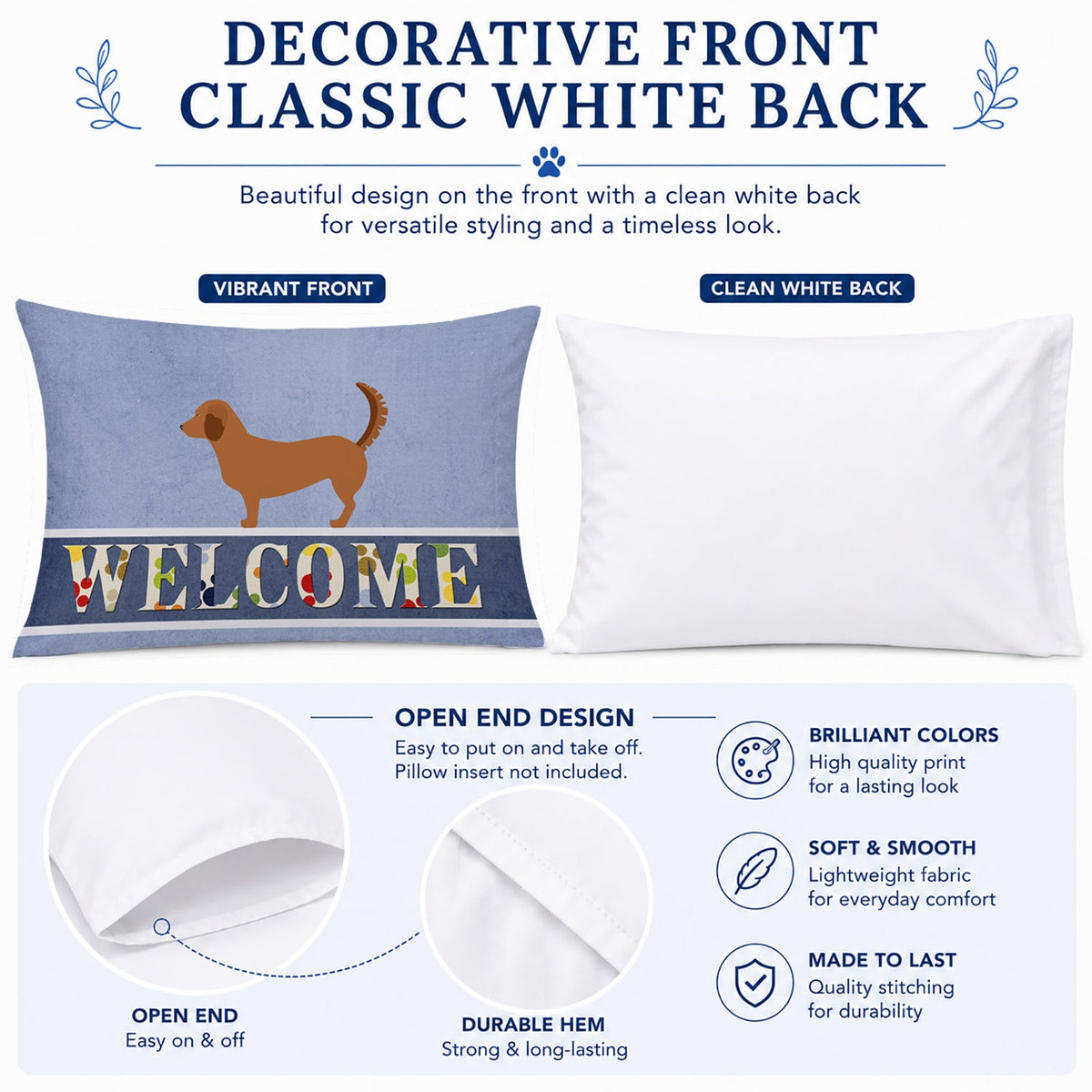 Alpine Dachsbrake Welcome Standard Pillowcase Lightweight Super Soft Easy Care Decorative Artwork Pillowcase, Standard