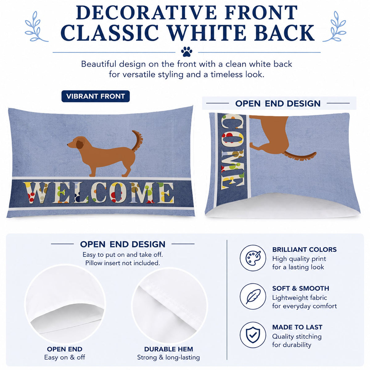 Alpine Dachsbrake Welcome Standard Pillowcase Lightweight Super Soft Easy Care Decorative Artwork Pillowcase, Standard
