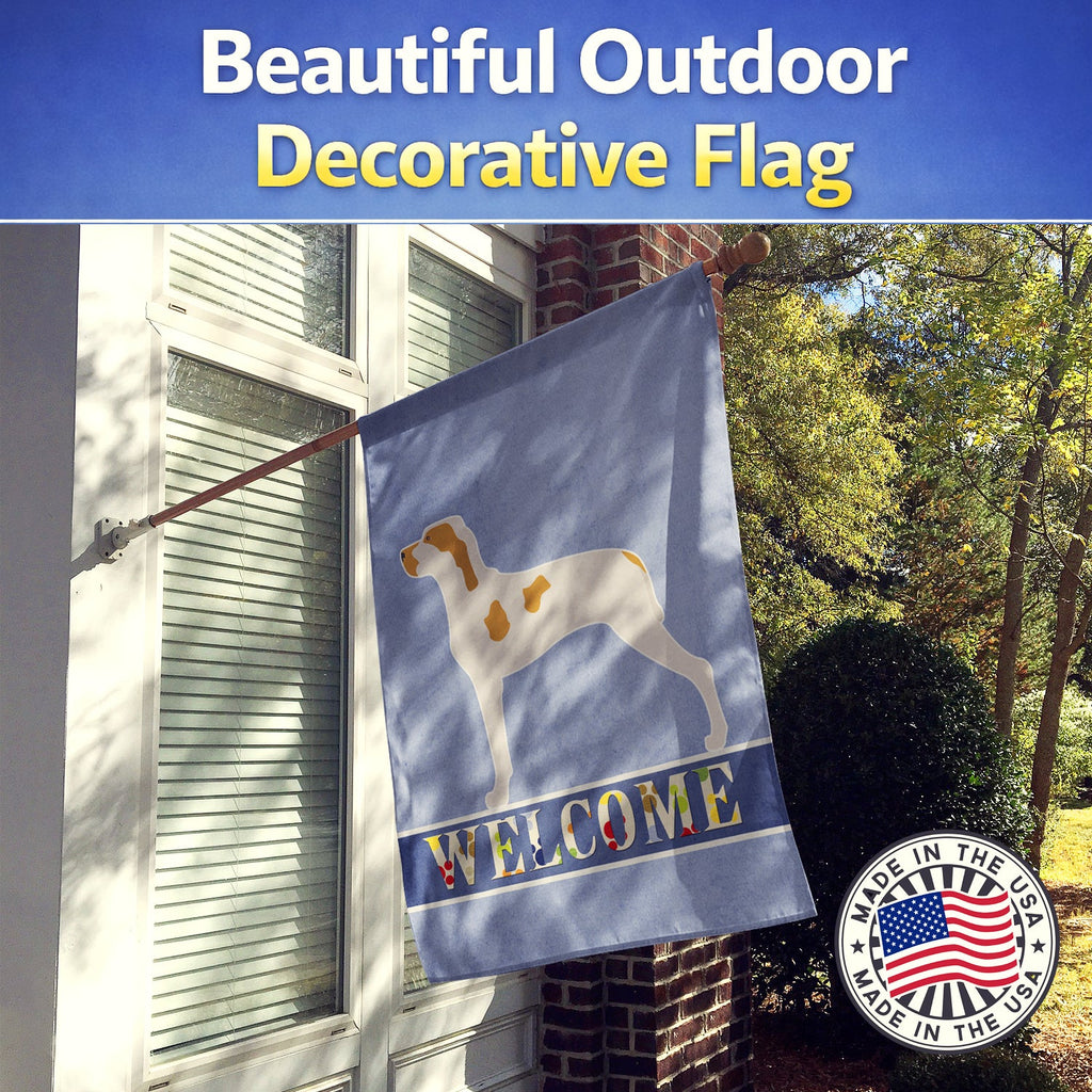 Ariege Pointer Welcome House Flag 28x40 Porch Sleeve Pole Decorative Outside Yard Banner Artwork Wall Hanging, Polyester