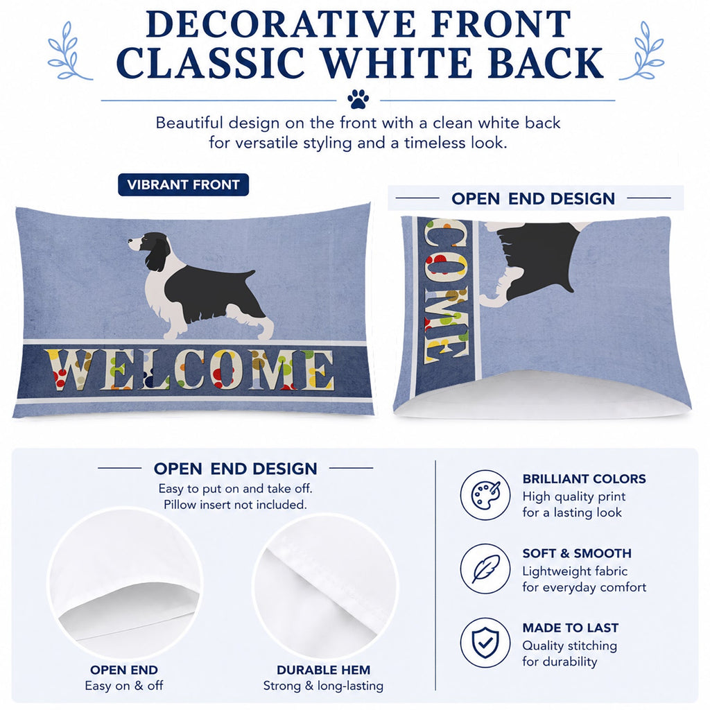 English Springer Spaniel Welcome Standard Pillowcase Lightweight Super Soft Easy Care Decorative Artwork Pillowcase, Standard