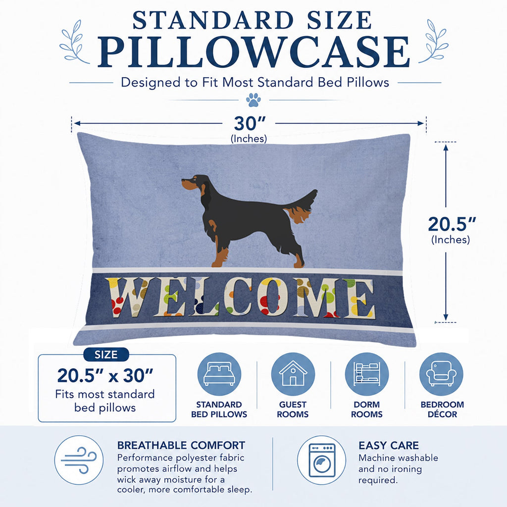 Gordon Setter Welcome Standard Pillowcase Lightweight Super Soft Easy Care Decorative Artwork Pillowcase, Standard