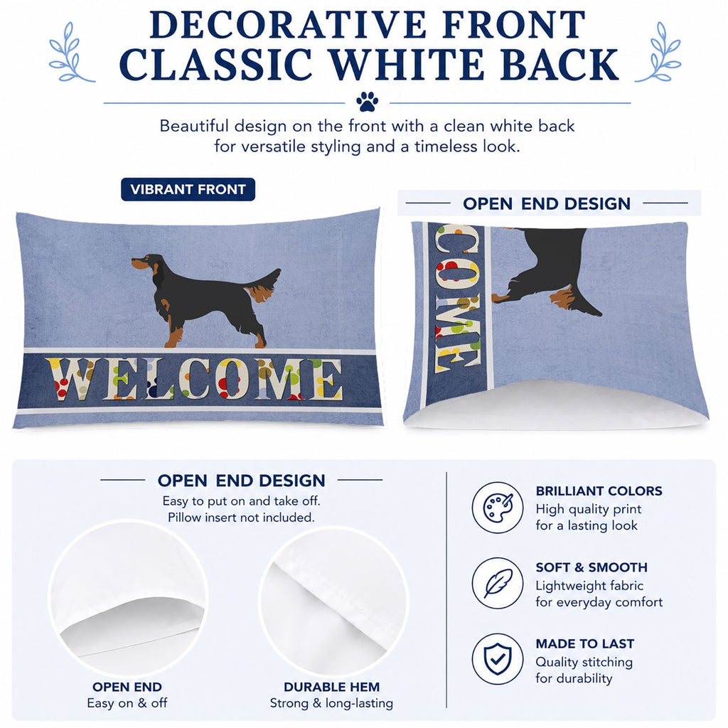 Gordon Setter Welcome Standard Pillowcase Lightweight Super Soft Easy Care Decorative Artwork Pillowcase, Standard