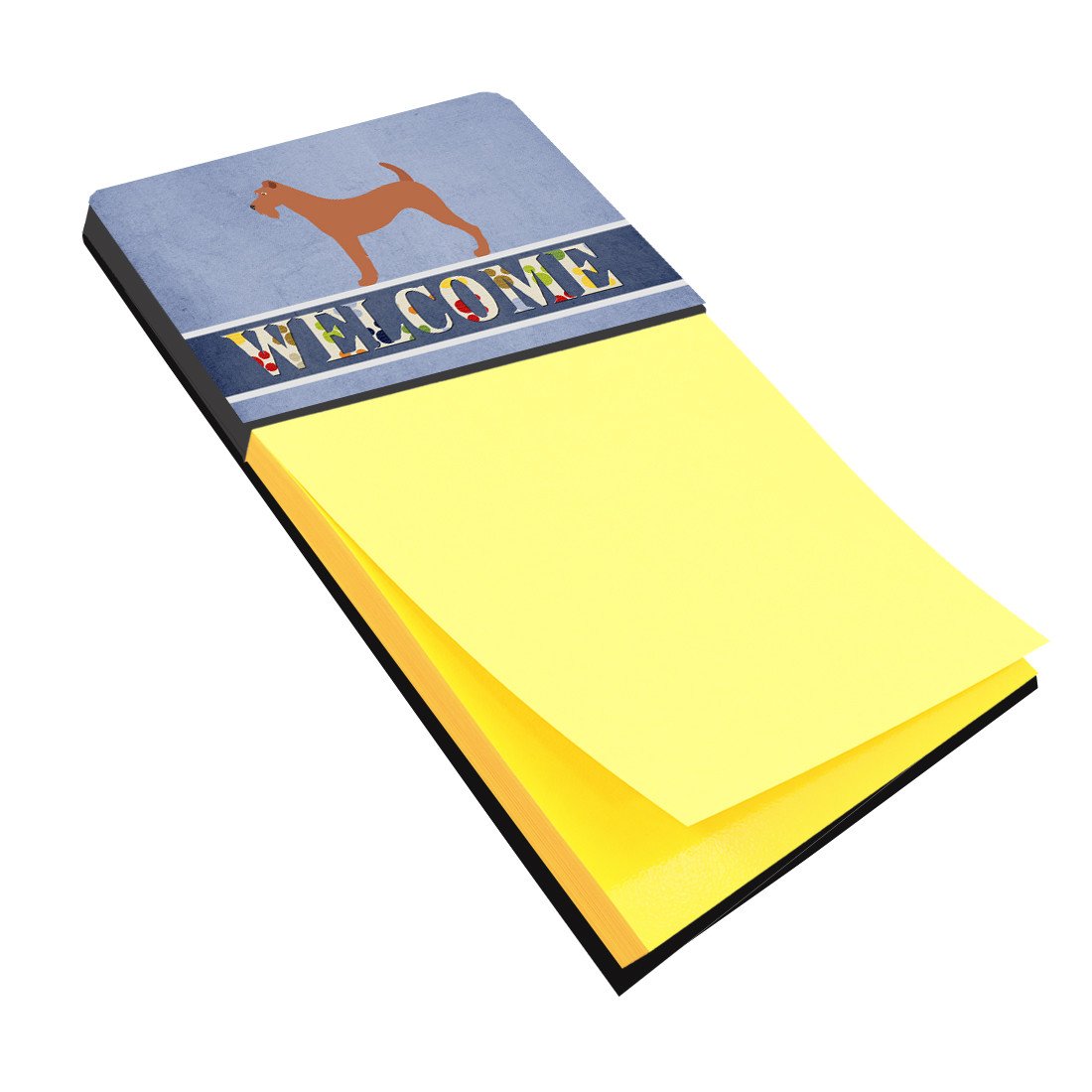 Irish Terrier Welcome Watercolor Sticky Note Holder Refillable Dispenser Desk Accessory 3x3 Pad Gift