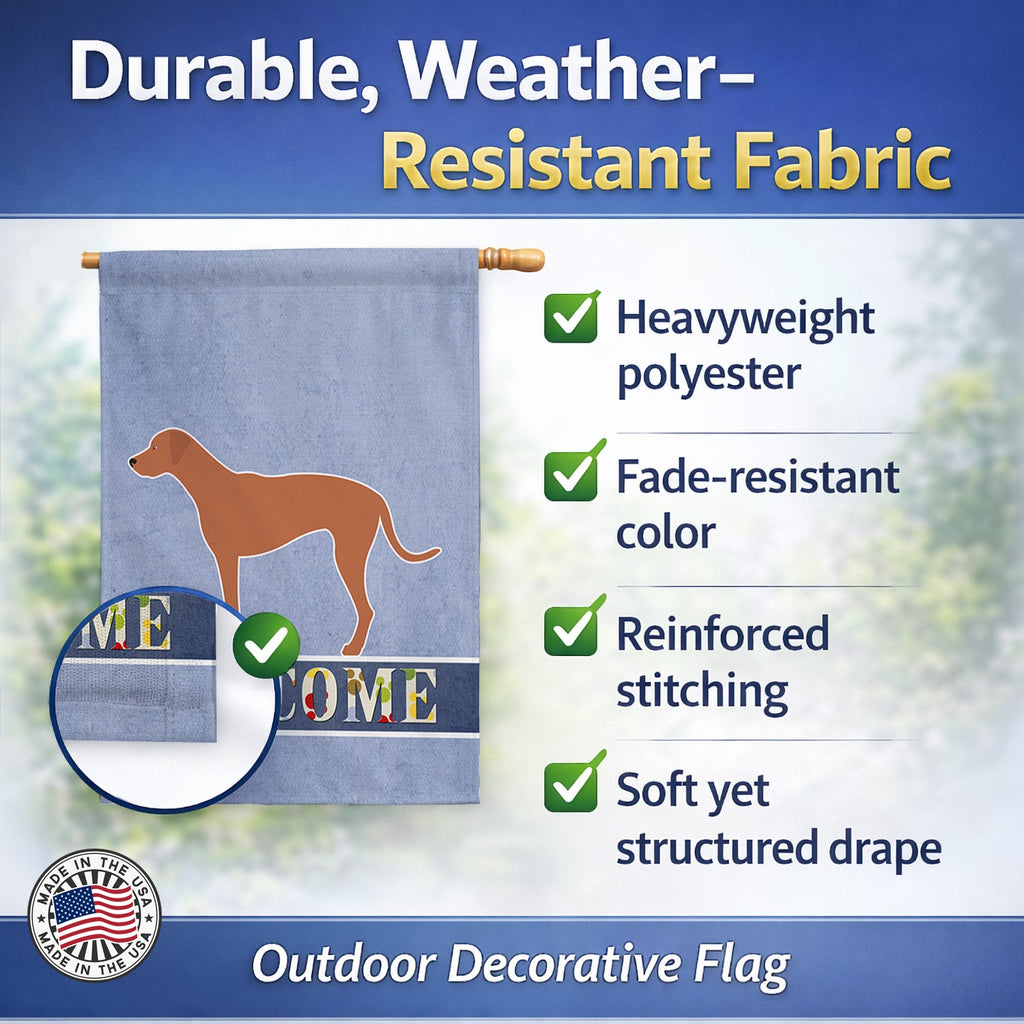 Rhodesian Ridgeback Welcome House Flag 28x40 Porch Sleeve Pole Decorative Outside Yard Banner Artwork Wall Hanging, Polyester