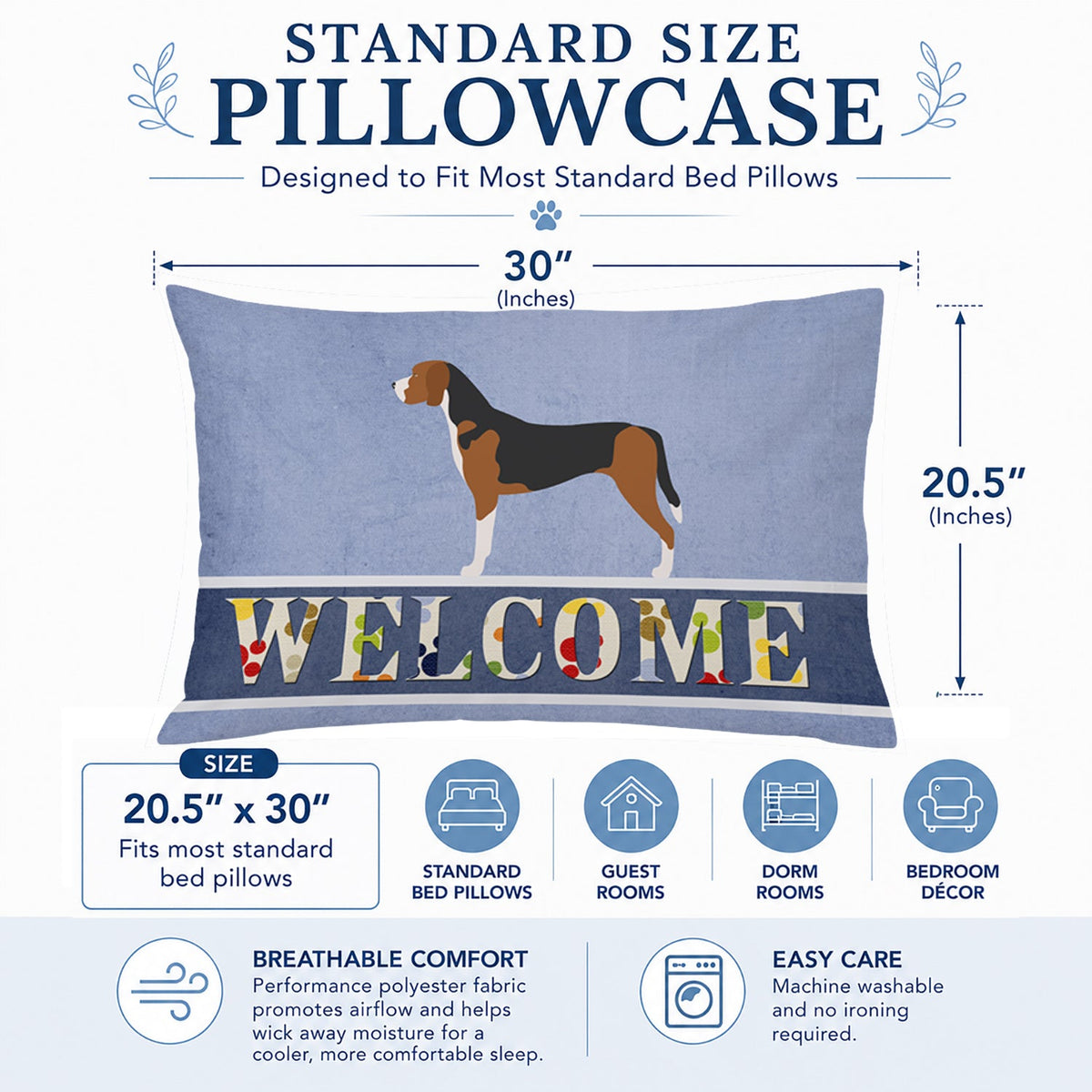 Hamiltonstövare Welcome Standard Pillowcase Lightweight Super Soft Easy Care Decorative Artwork Pillowcase, Standard