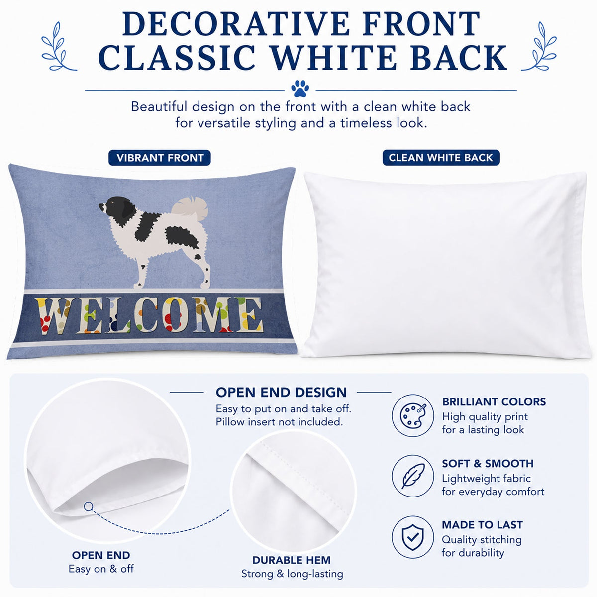 Wetterhoun Frisian Water Dog Standard Pillowcase Lightweight Super Soft Easy Care Decorative Artwork Pillowcase, Standard