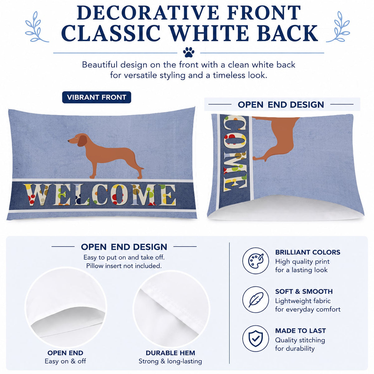 Bavarian Mountian Hound Welcome Standard Pillowcase Lightweight Super Soft Easy Care Decorative Artwork Pillowcase, Standard