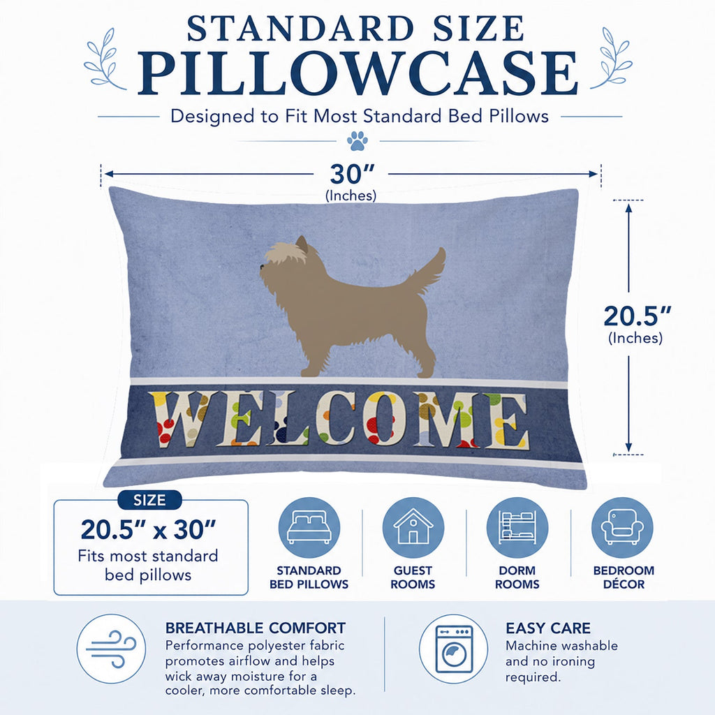 Cairn Terrier Welcome Standard Pillowcase Lightweight Super Soft Easy Care Decorative Artwork Pillowcase, Standard