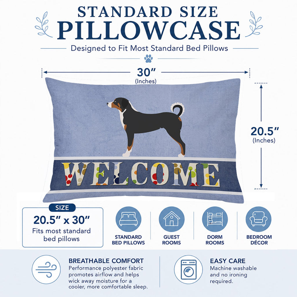 Appenzeller Sennenhund Welcome Standard Pillowcase Lightweight Super Soft Easy Care Decorative Artwork Pillowcase, Standard