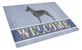 Australian Cattle Dog Welcome Cutting Board Tempered Glass Kitchen Cutting Surface, Heat Resistant Chopping, Non-Slip Feet, Food Prep & Serving