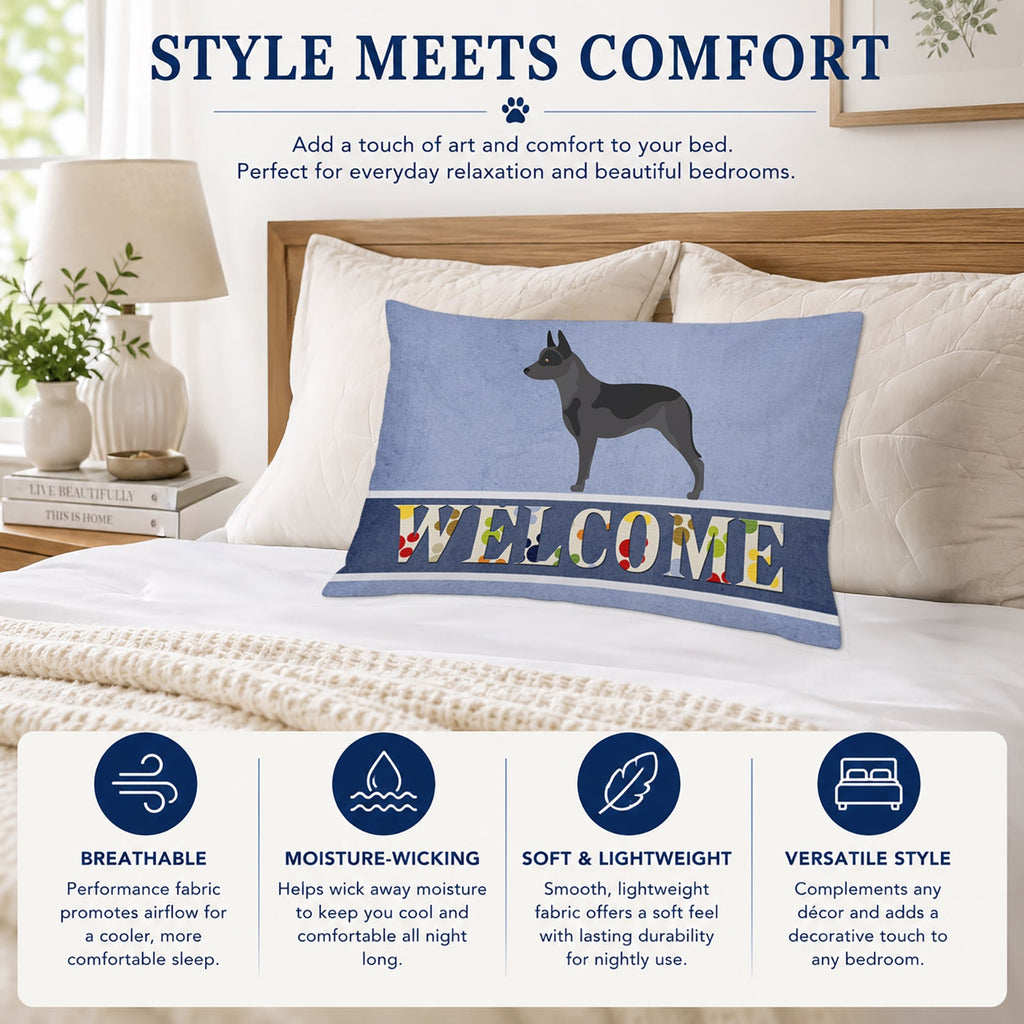 Australian Cattle Dog Welcome Standard Pillowcase Lightweight Super Soft Easy Care Decorative Artwork Pillowcase, Standard