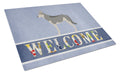 Saarloos Wolfdog Welcome Cutting Board Tempered Glass Kitchen Cutting Surface, Heat Resistant Chopping, Non-Slip Feet, Food Prep & Serving