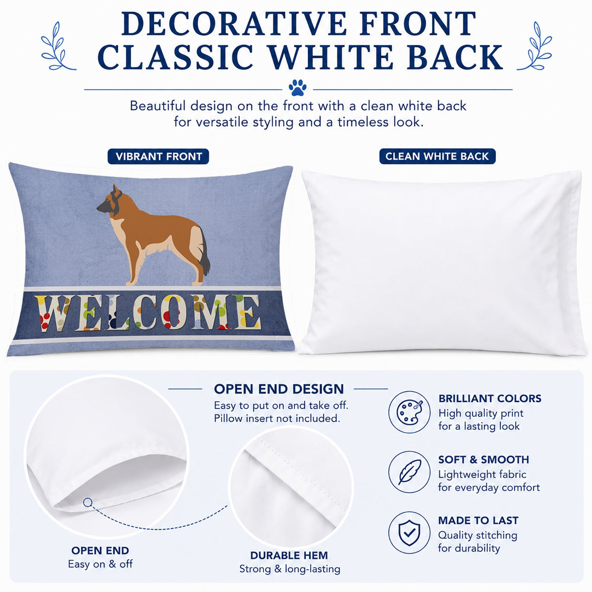 Belgian Tervuren Welcome Standard Pillowcase Lightweight Super Soft Easy Care Decorative Artwork Pillowcase, Standard