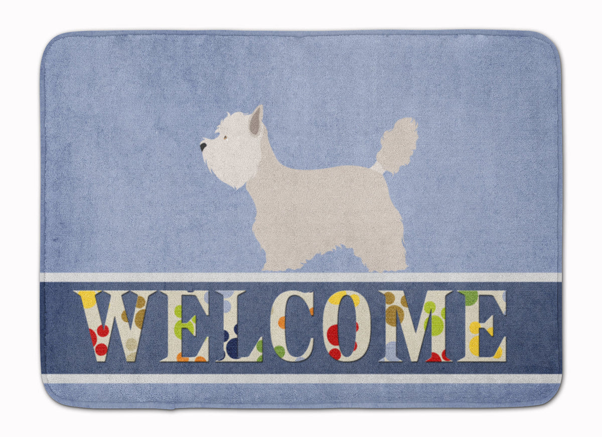 Westie Welcome Memory Foam Kitchen Mat Machine Washable Anti-Fatigue Cushion Comfort Bath or Kitchen Rug