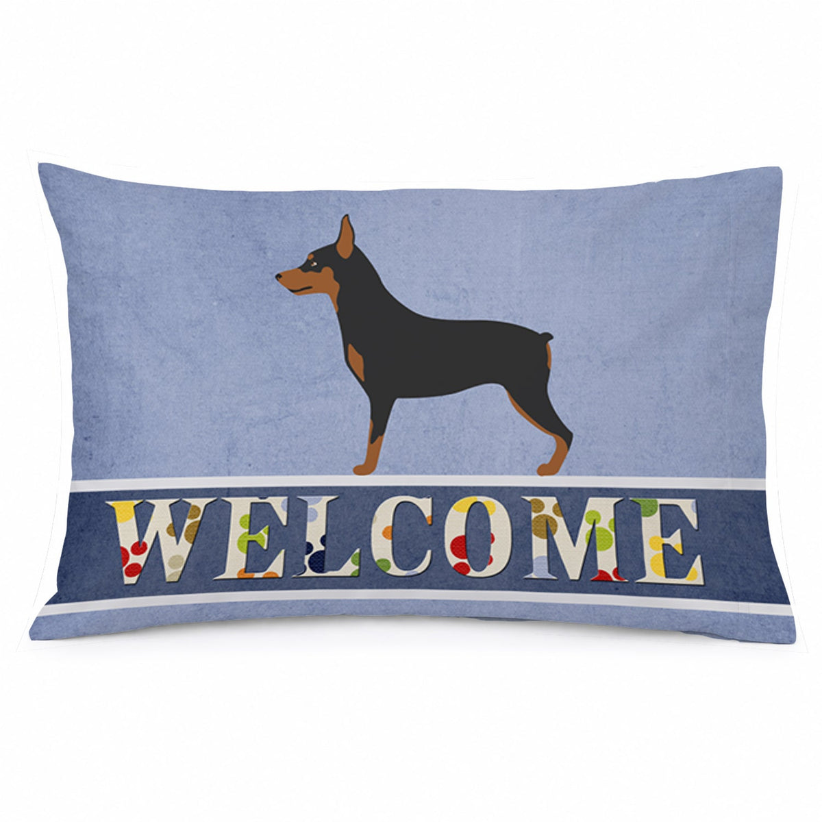Miniature Pinscher Welcome Standard Pillowcase Lightweight Super Soft Easy Care Decorative Artwork Pillowcase, Standard