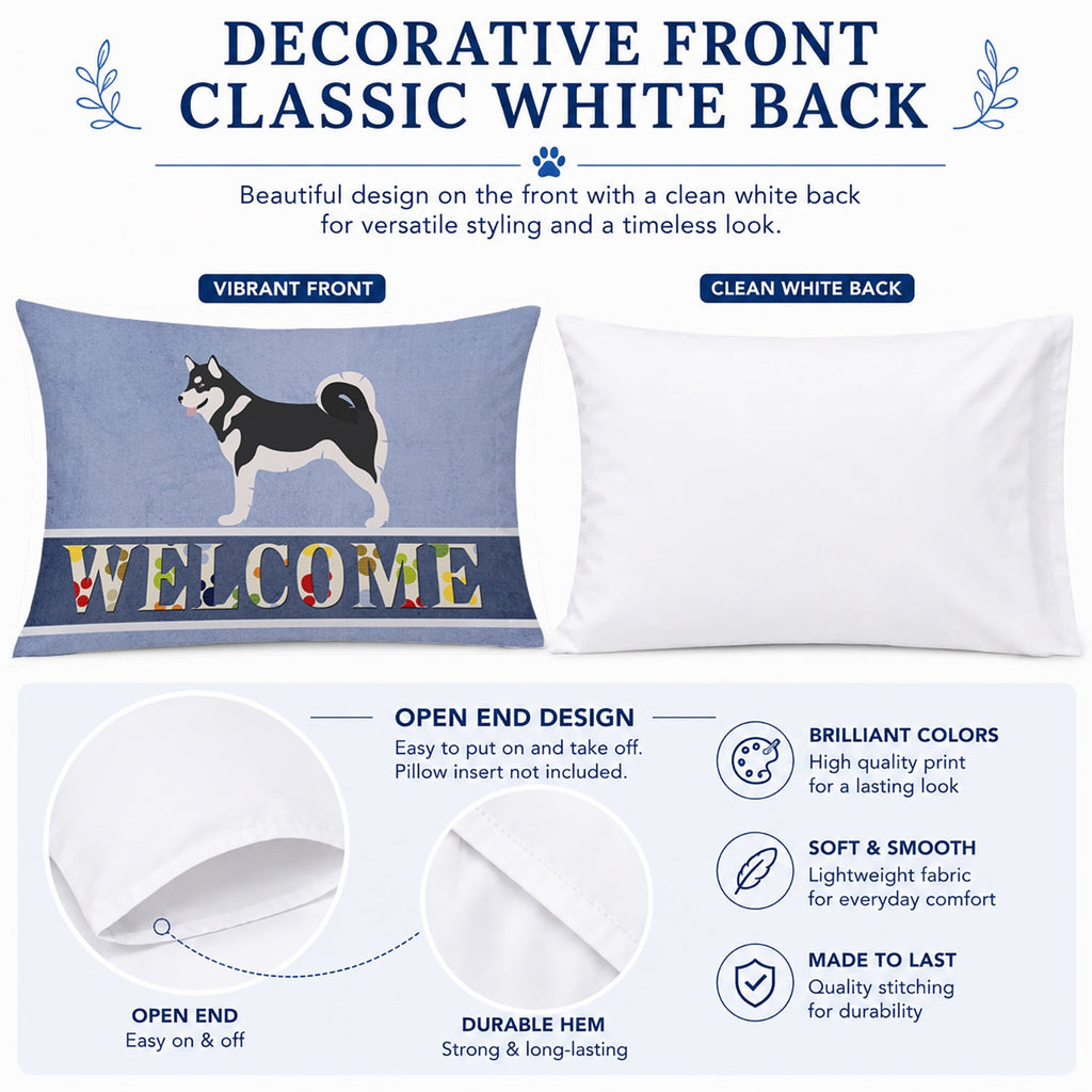 Alaskan Malamute Welcome Standard Pillowcase Lightweight Super Soft Easy Care Decorative Artwork Pillowcase, Standard
