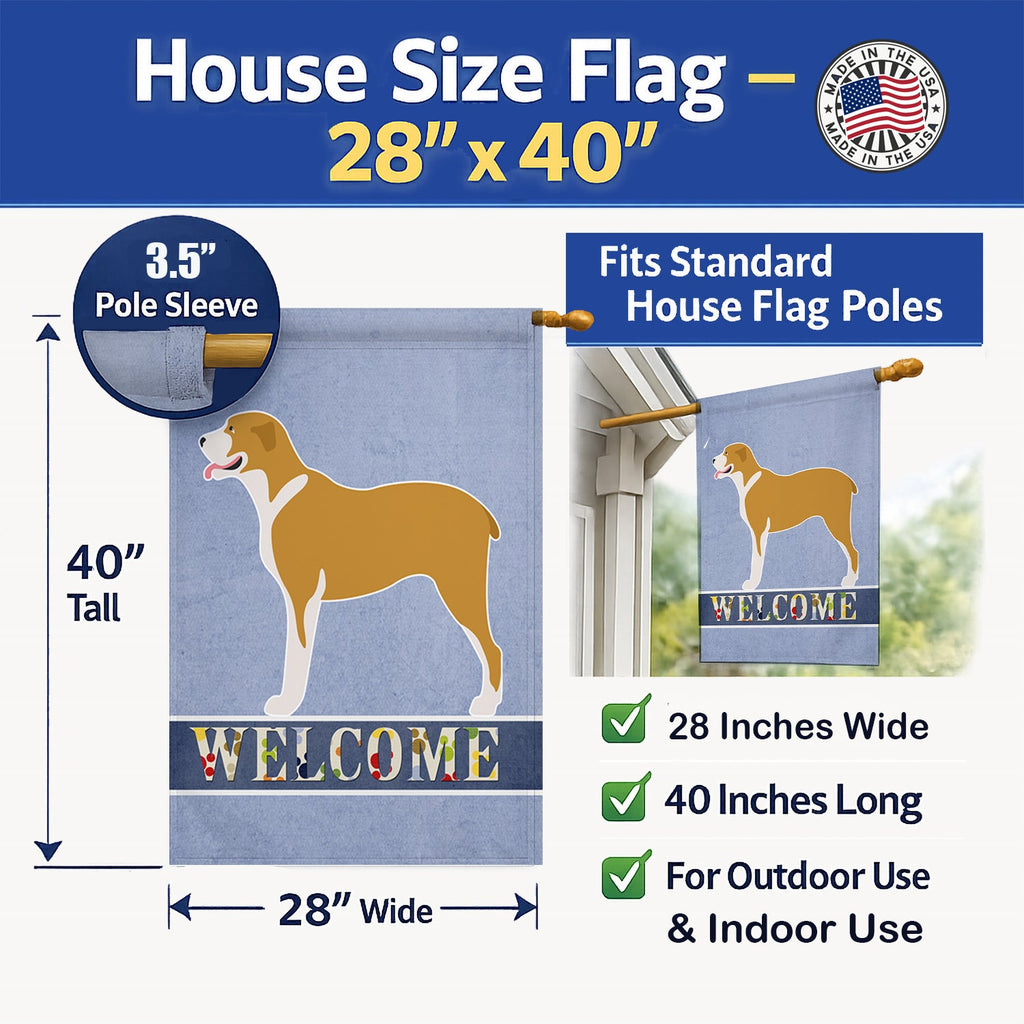 Belgium Mastiff Welcome House Flag 28x40 Porch Sleeve Pole Decorative Outside Yard Banner Artwork Wall Hanging, Polyester