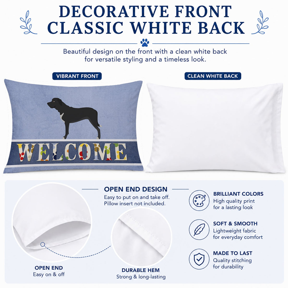 Broholmer Danish Mastiff Standard Pillowcase Lightweight Super Soft Easy Care Decorative Artwork Pillowcase, Standard
