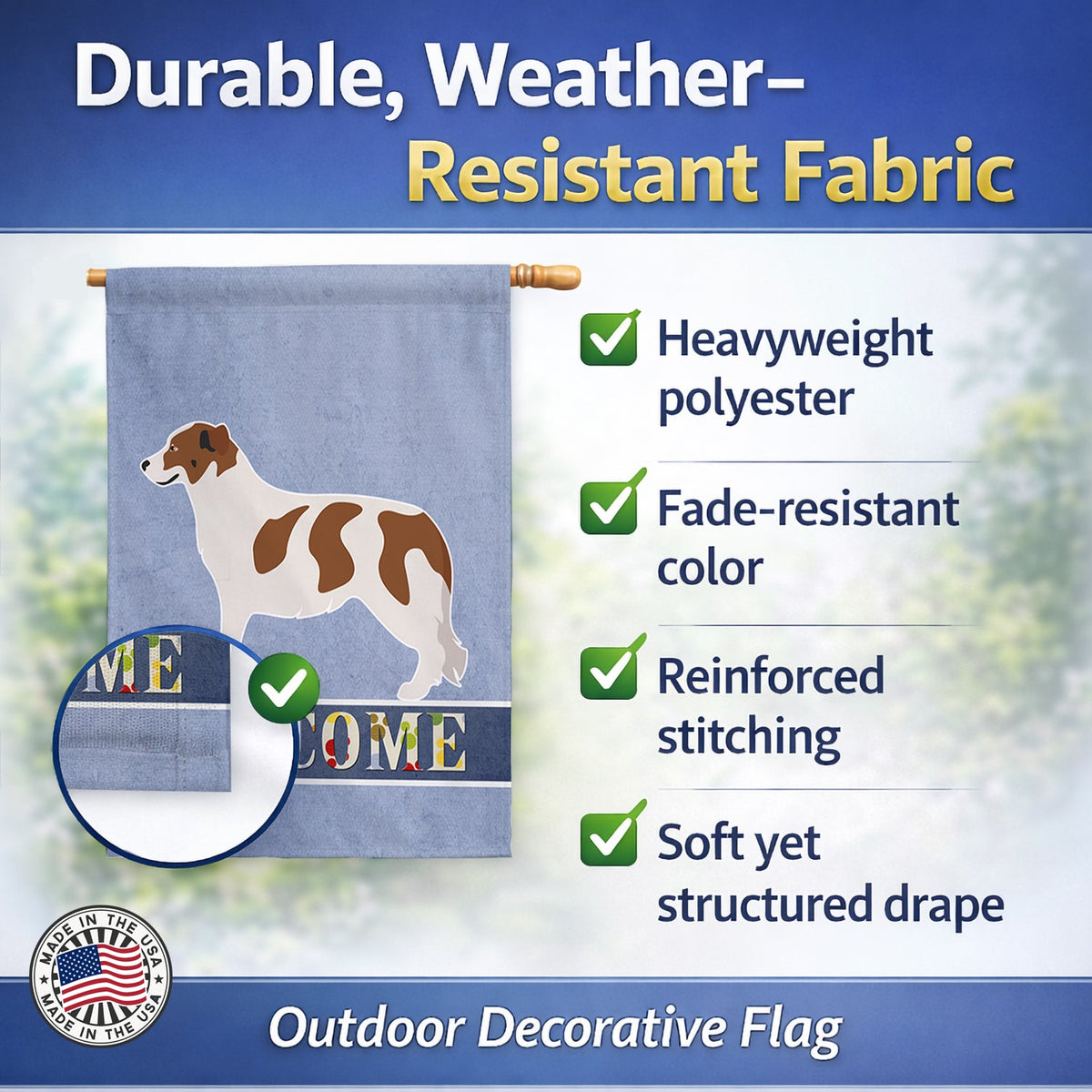 Aidi Atlas Mountain Dog House Flag 28x40 Porch Sleeve Pole Decorative Outside Yard Banner Artwork Wall Hanging, Polyester