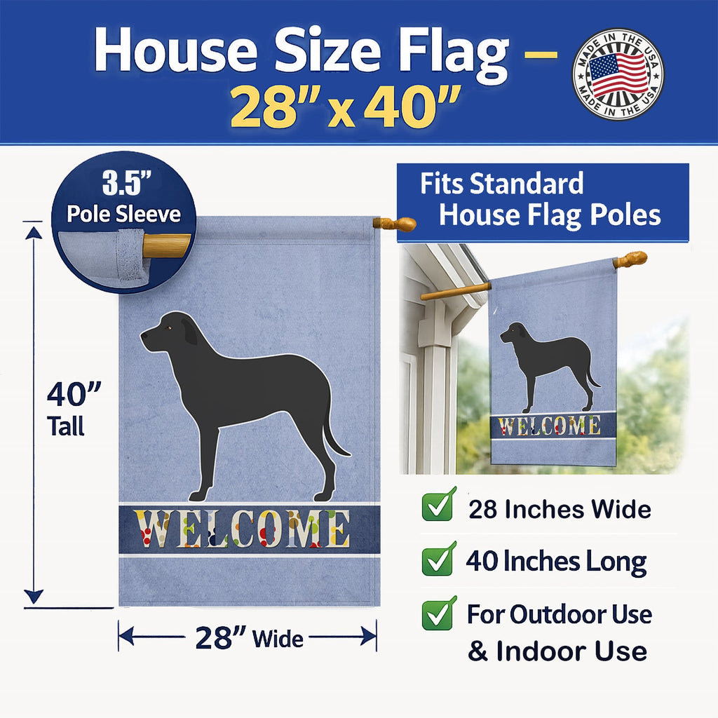 Majorca Shepherd Dog House Flag 28x40 Porch Sleeve Pole Decorative Outside Yard Banner Artwork Wall Hanging, Polyester