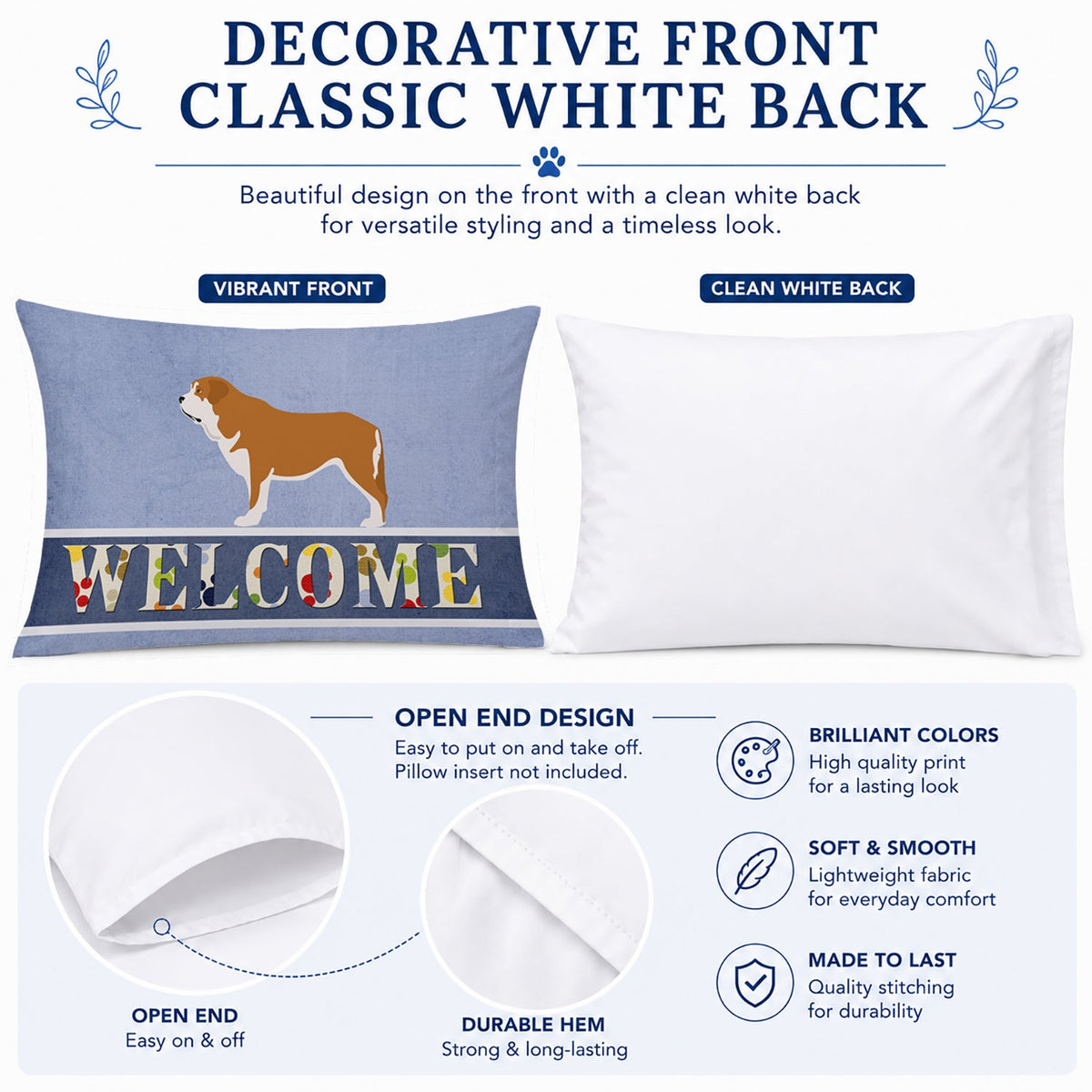 Mastin Epanol Spanish Mastiff Standard Pillowcase Lightweight Super Soft Easy Care Decorative Artwork Pillowcase, Standard