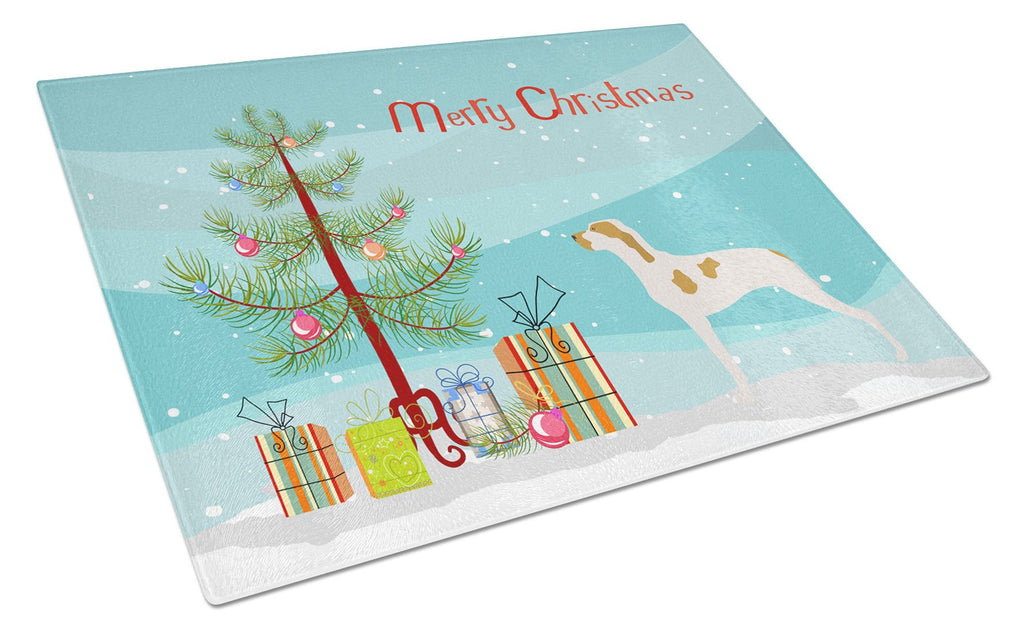 Ariege Pointer Christmas Cutting Board Tempered Glass Kitchen Cutting Surface, Heat Resistant Chopping, Non-Slip Feet, Food Prep & Serving