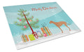 Rhodesian Ridgeback Christmas Cutting Board Tempered Glass Kitchen Cutting Surface, Heat Resistant Chopping, Non-Slip Feet, Food Prep & Serving