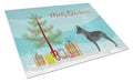 Australian Cattle Dog Christmas Cutting Board Tempered Glass Kitchen Cutting Surface, Heat Resistant Chopping, Non-Slip Feet, Food Prep & Serving