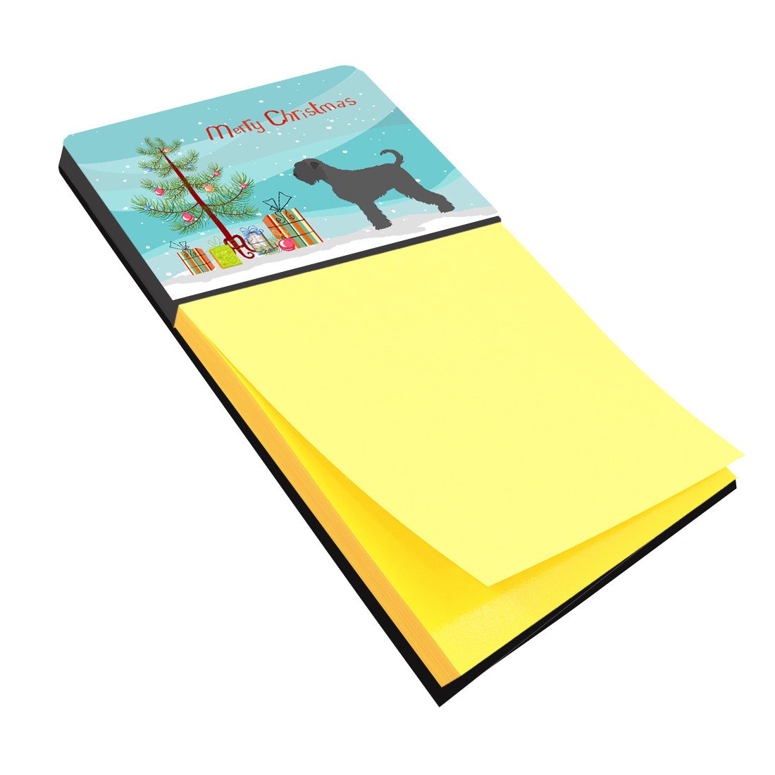 Black Russian Terrier Christmas Watercolor Sticky Note Holder Refillable Dispenser Desk Accessory 3x3 Pad Gift