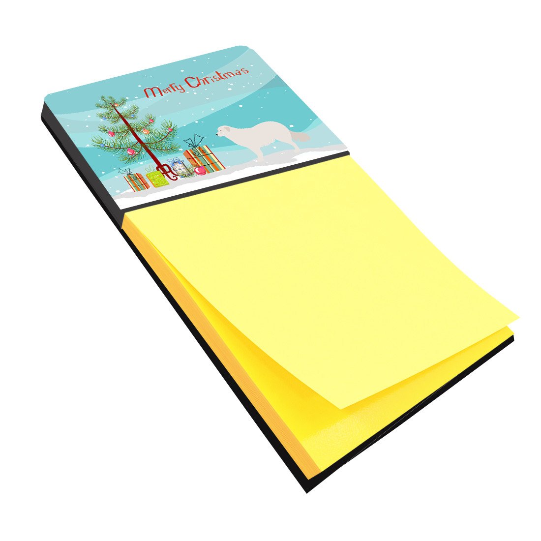 Kuvasz Christmas Watercolor Sticky Note Holder Refillable Dispenser Desk Accessory 3x3 Pad Gift