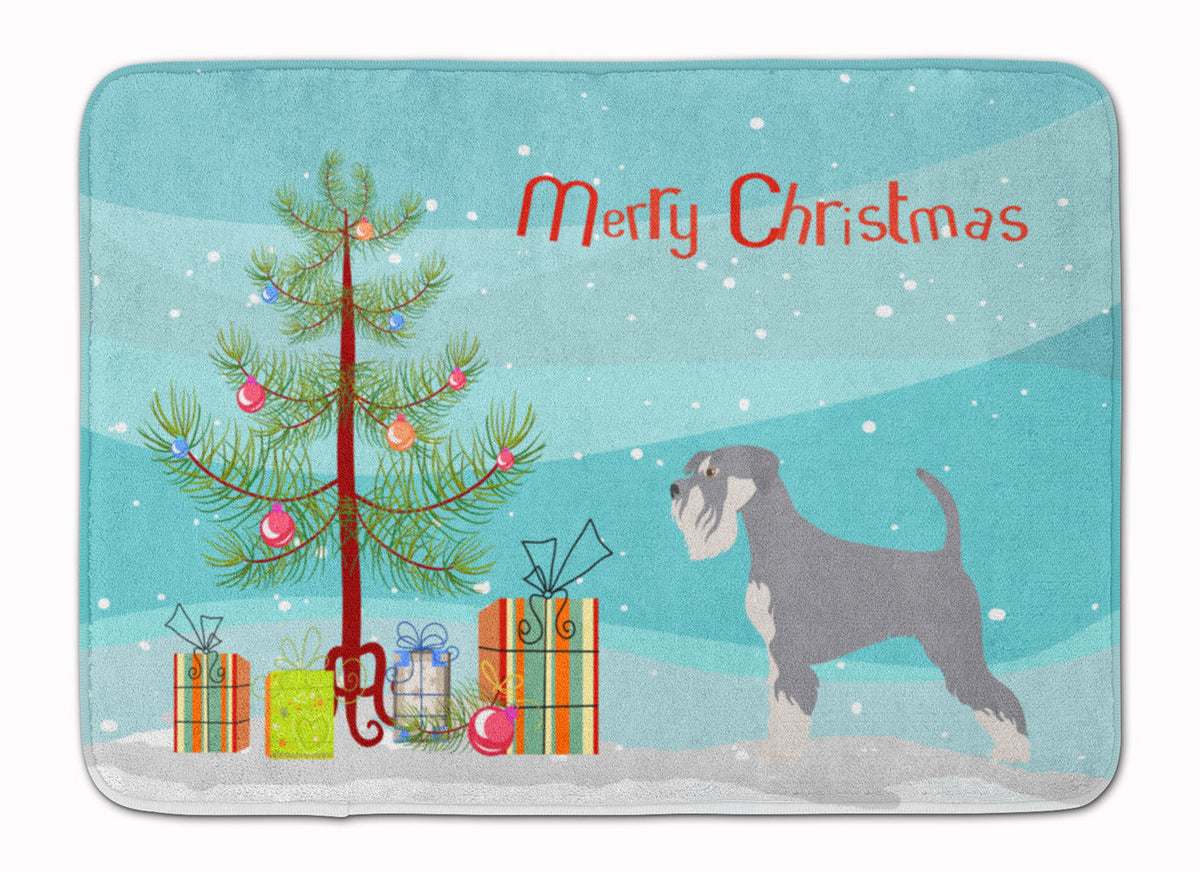 Schnauzer Christmas Memory Foam Kitchen Mat Machine Washable Anti-Fatigue Cushion Comfort Bath or Kitchen Rug