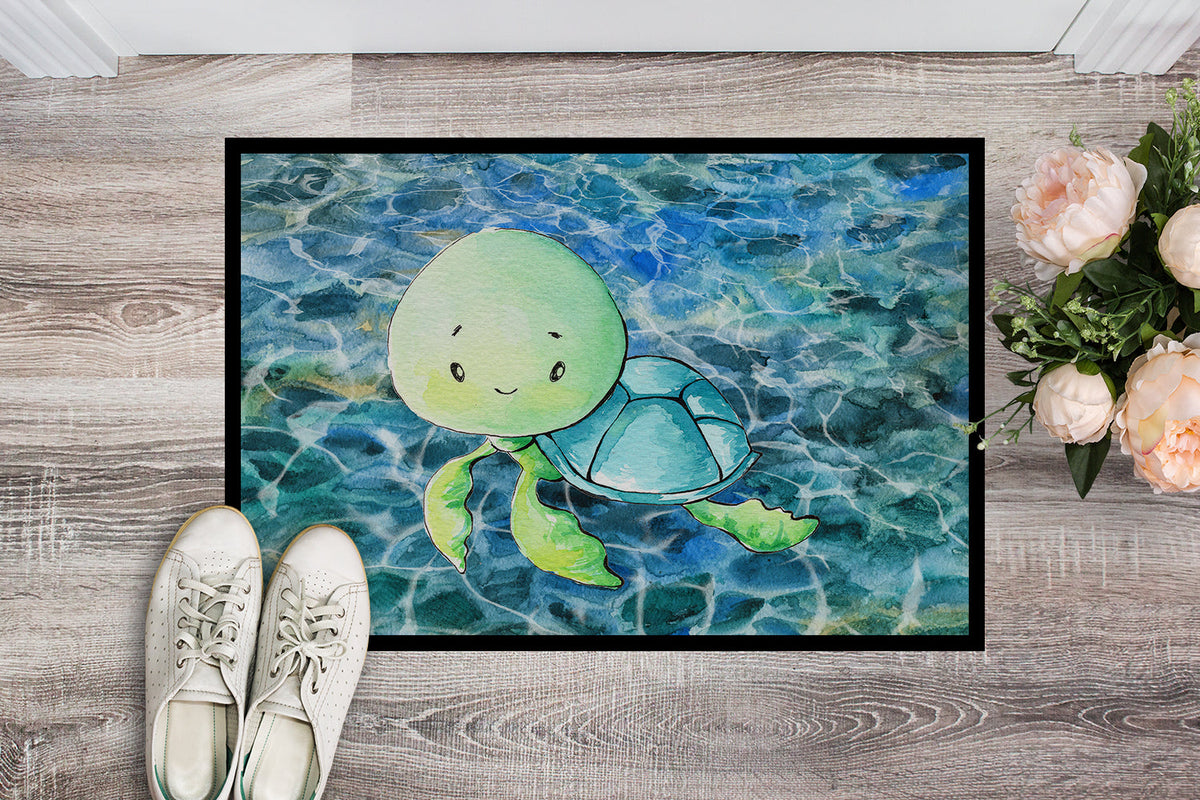 Sea Turtle Doormat Indoor Outdoor 24H X 36W Front Door Mat Rugs for Entryway, Non Slip Washable Low Pile,