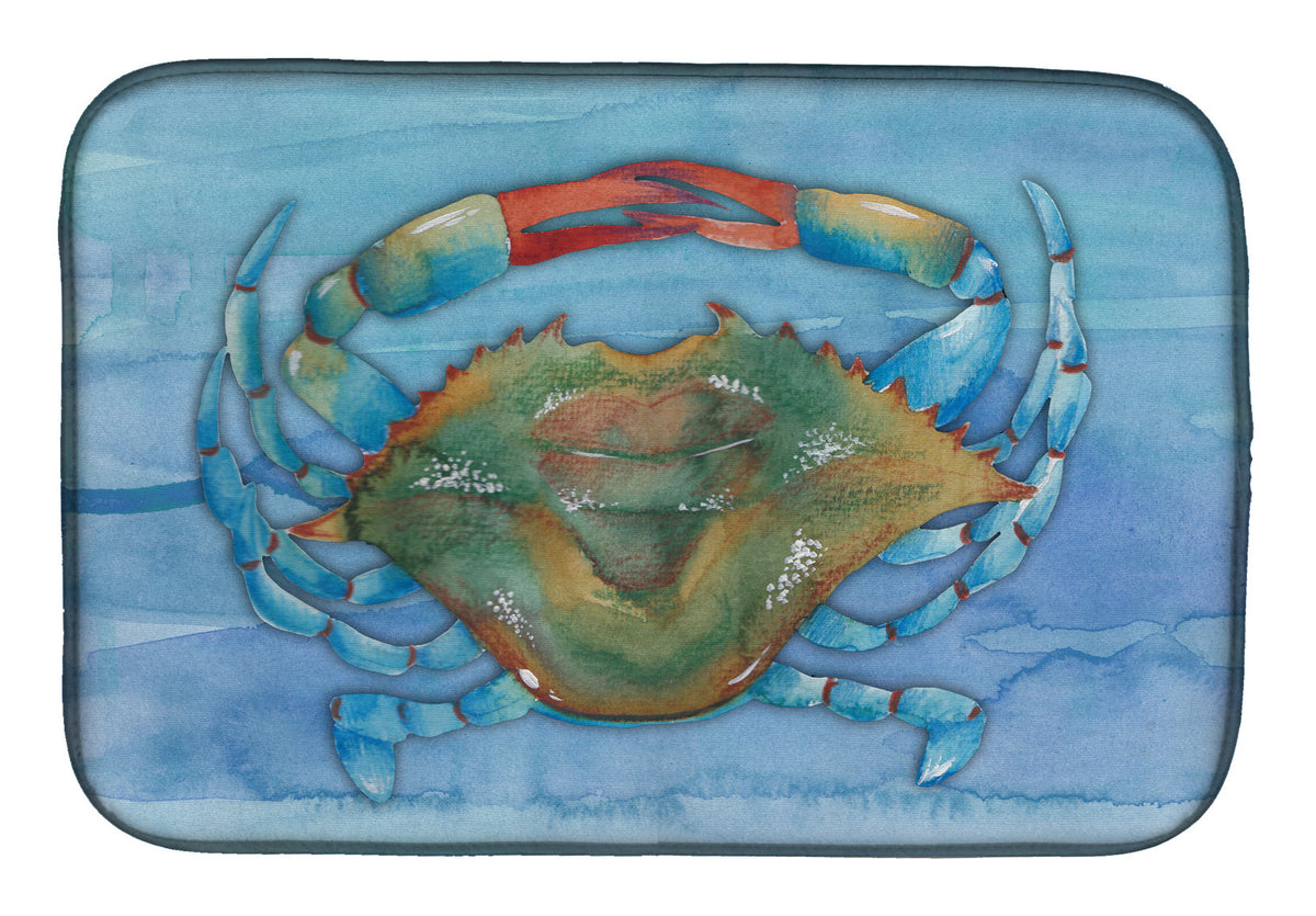 Blue Crab Dish Drying Mat Absorbent Dish Drying Mat Pad for Kitchen Counter Dish Drainer Mat for Countertop, 14 x 21", Multicolor