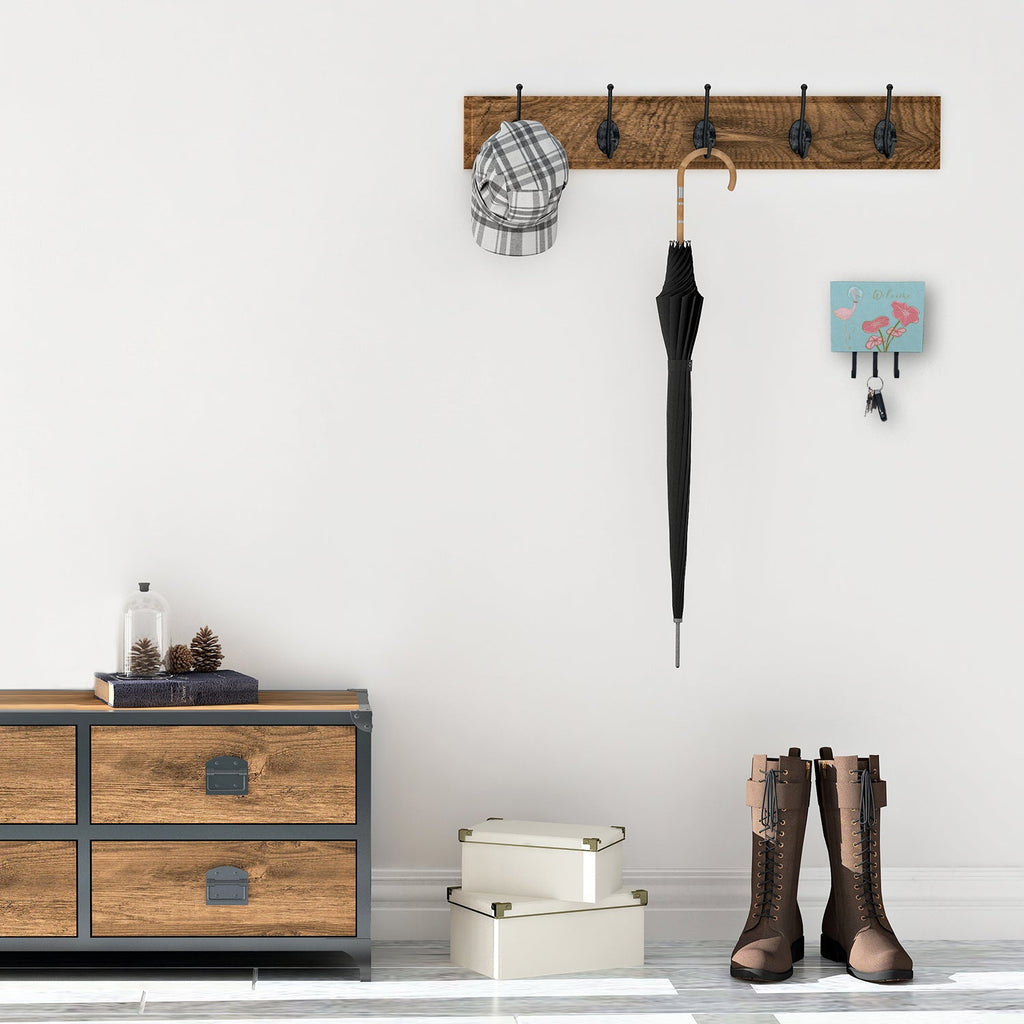 Flamingo Welcome Leash or Key Holder Wall Hooks, Coat Rack Wall Mount, for Hanging Keys, Towels, Aprons, Leashes