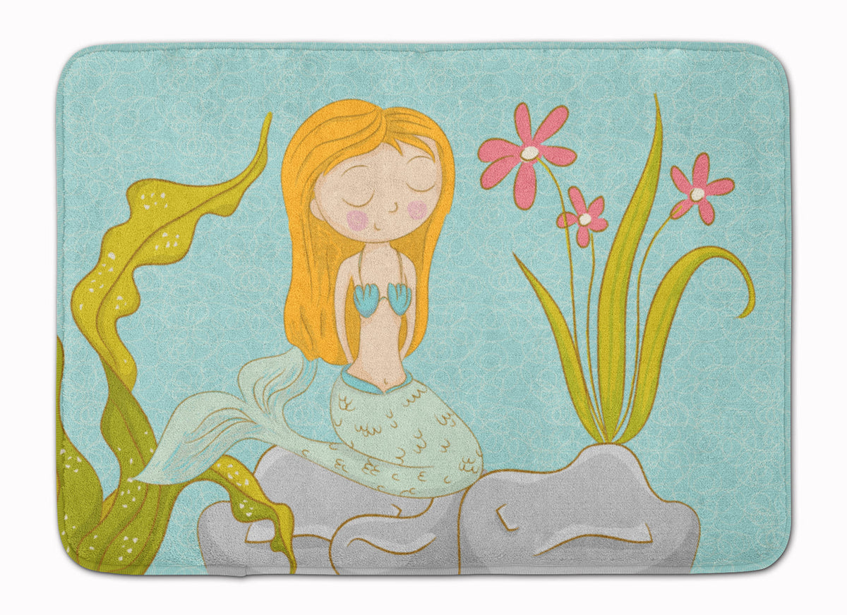 Mermaid Underwater Scene Memory Foam Kitchen Mat Machine Washable Anti-Fatigue Cushion Comfort Bath or Kitchen Rug