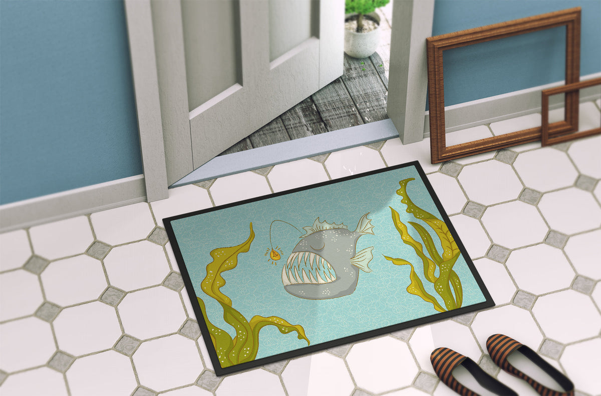 Frog Fish Doormat Indoor Outdoor 24H X 36W Front Door Mat Rugs for Entryway, Non Slip Washable Low Pile,