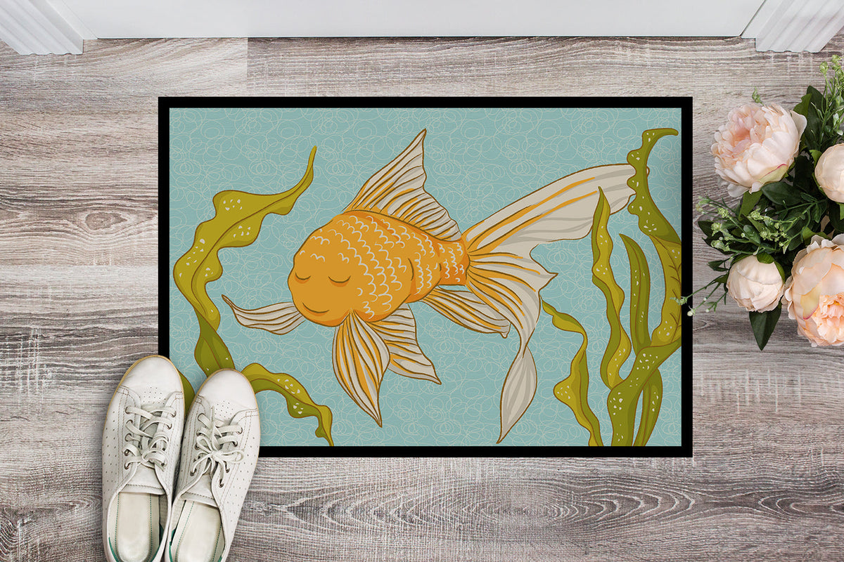 Gold Fish Doormat Indoor Outdoor 18H X 27W Front Door Mat Rugs for Entryway, Non Slip Washable