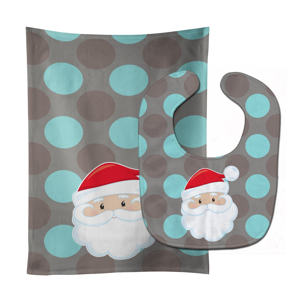 Bear on Polka Dots Baby Bib & Burp Cloth Easy-Clean Baby Bib Baby Feeding Accessory Baby Mealtime Essential