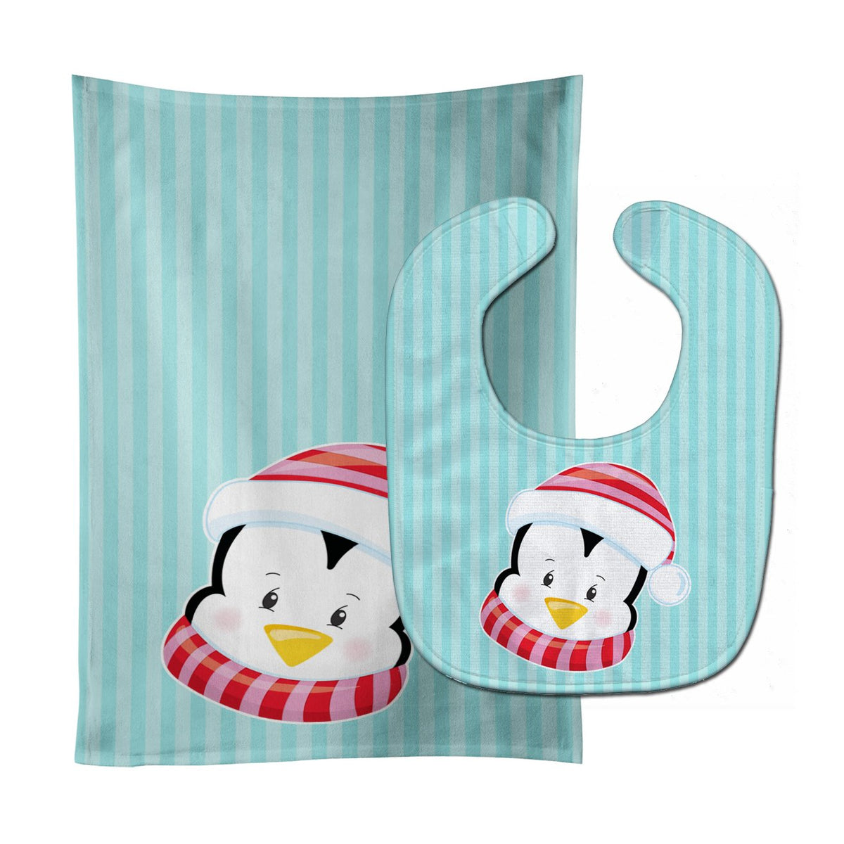 Christmas Penquin #1 Baby Bib & Burp Cloth Easy-Clean Baby Bib Baby Feeding Accessory Baby Mealtime Essential
