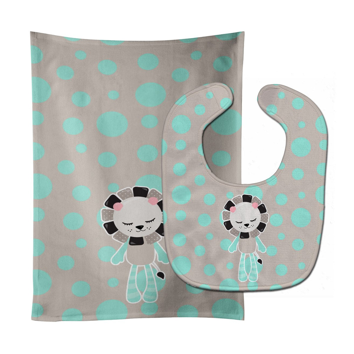 Lion Doll Baby Bib & Burp Cloth Easy-Clean Baby Bib Baby Feeding Accessory Baby Mealtime Essential