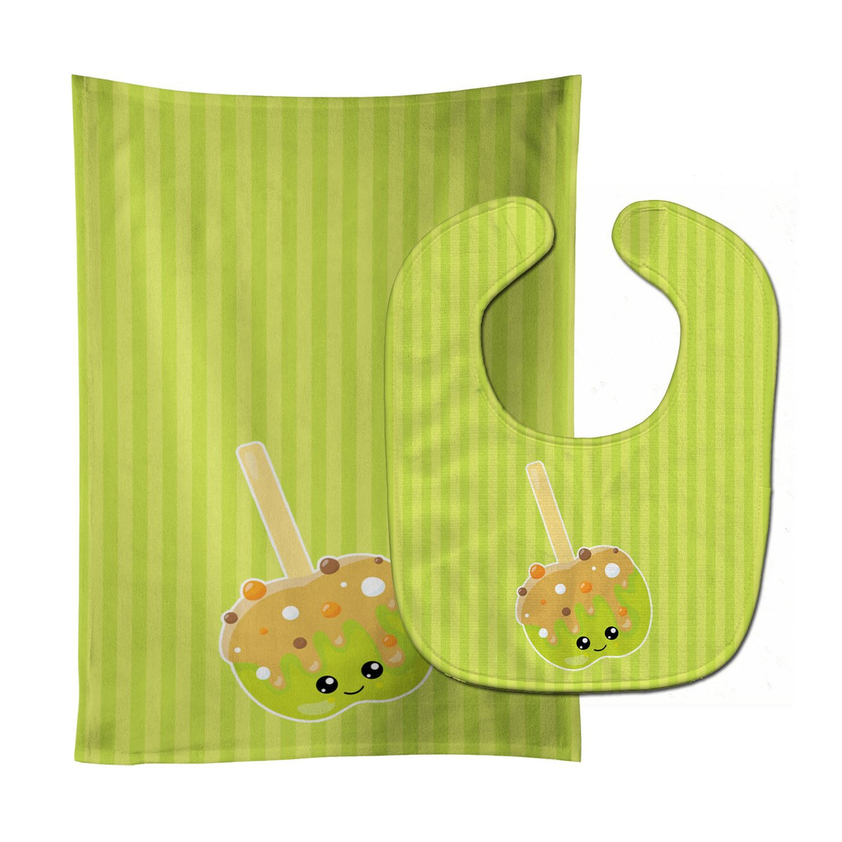Fall Carmel Apple Baby Bib & Burp Cloth Easy-Clean Baby Bib Baby Feeding Accessory Baby Mealtime Essential