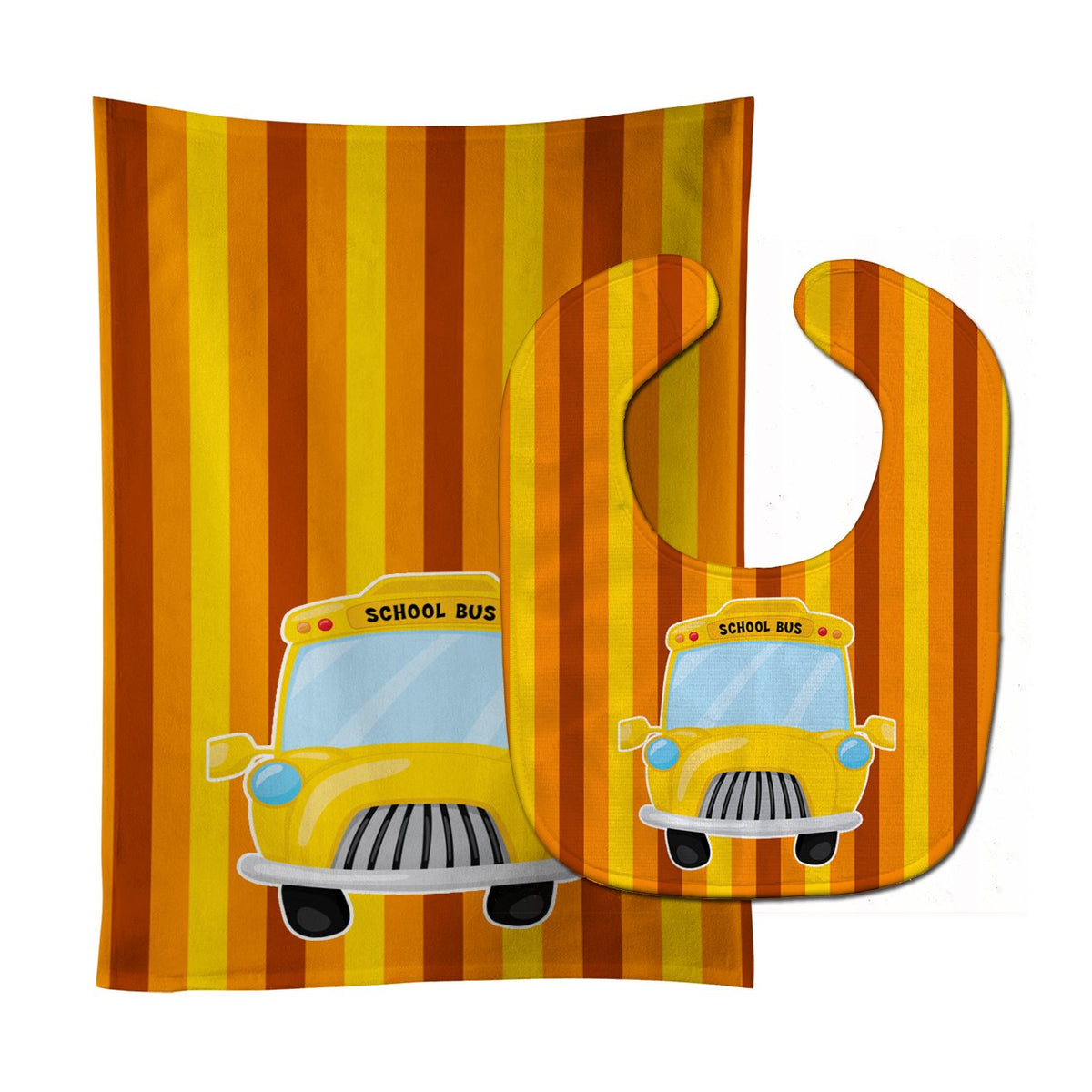 Back to School Bus Baby Bib & Burp Cloth Easy-Clean Baby Bib Baby Feeding Accessory Baby Mealtime Essential