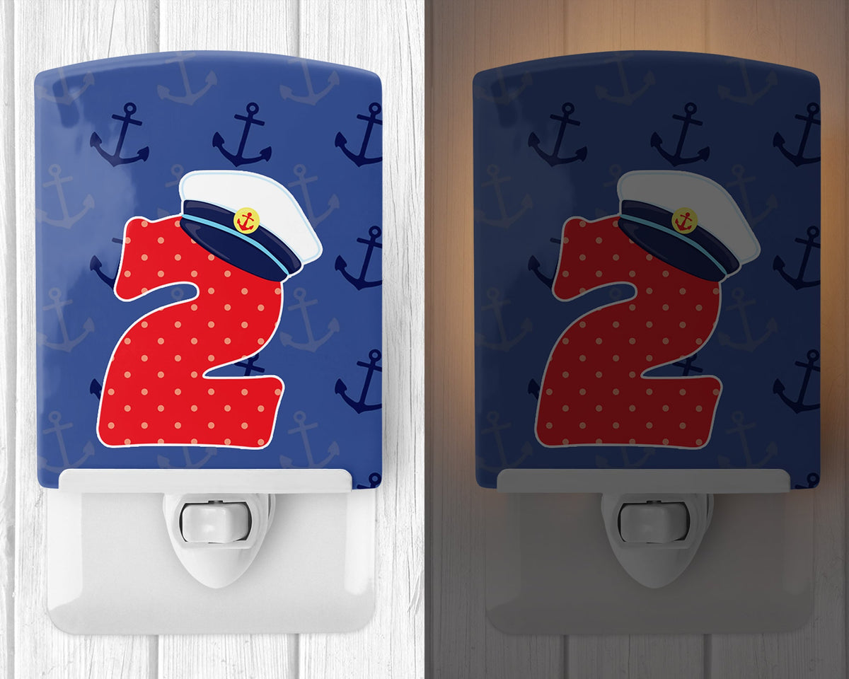 Nautical Month 2 Ceramic Night Light Compact, UL-Certified, Ideal for Bedroom, Bathroom, Nursery, Hallway, Kitchen, 6x4x3, Multicolor