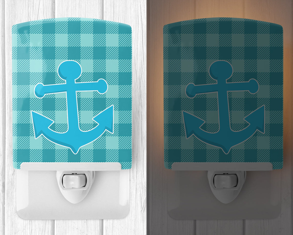 Nautical Anchor #3 Ceramic Night Light Compact, UL-Certified, Ideal for Bedroom, Bathroom, Nursery, Hallway, Kitchen, 6x4x3, Multicolor