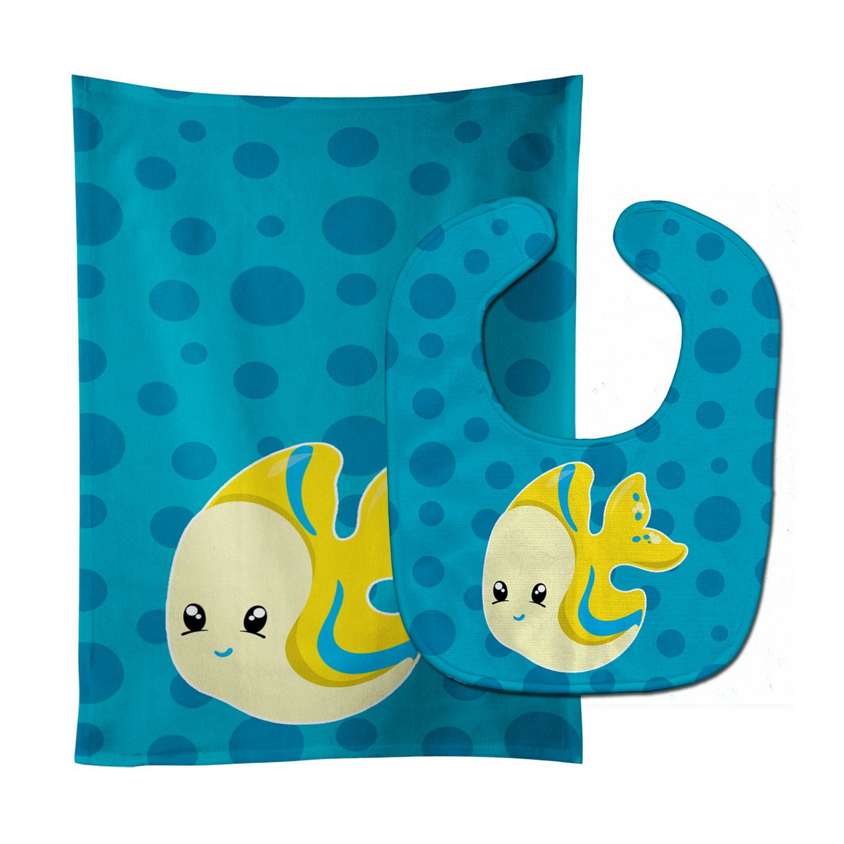 Nautical Tropical Fish Baby Bib & Burp Cloth Easy-Clean Baby Bib Baby Feeding Accessory Baby Mealtime Essential
