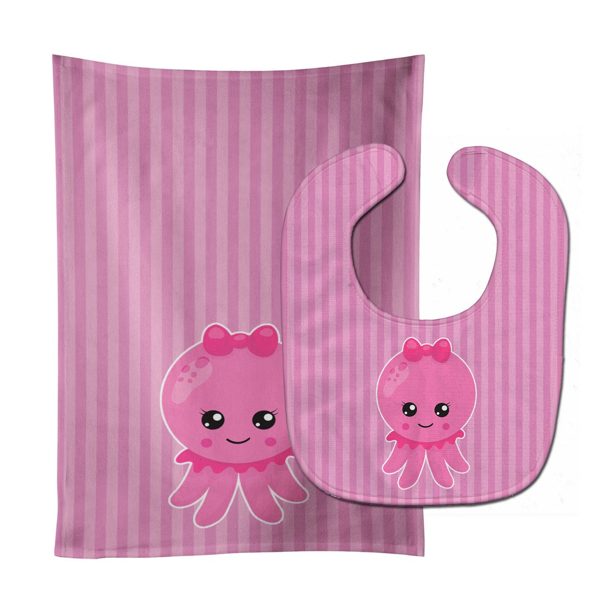 Nautical Pink Octopus #1 Baby Bib & Burp Cloth Easy-Clean Baby Bib Baby Feeding Accessory Baby Mealtime Essential