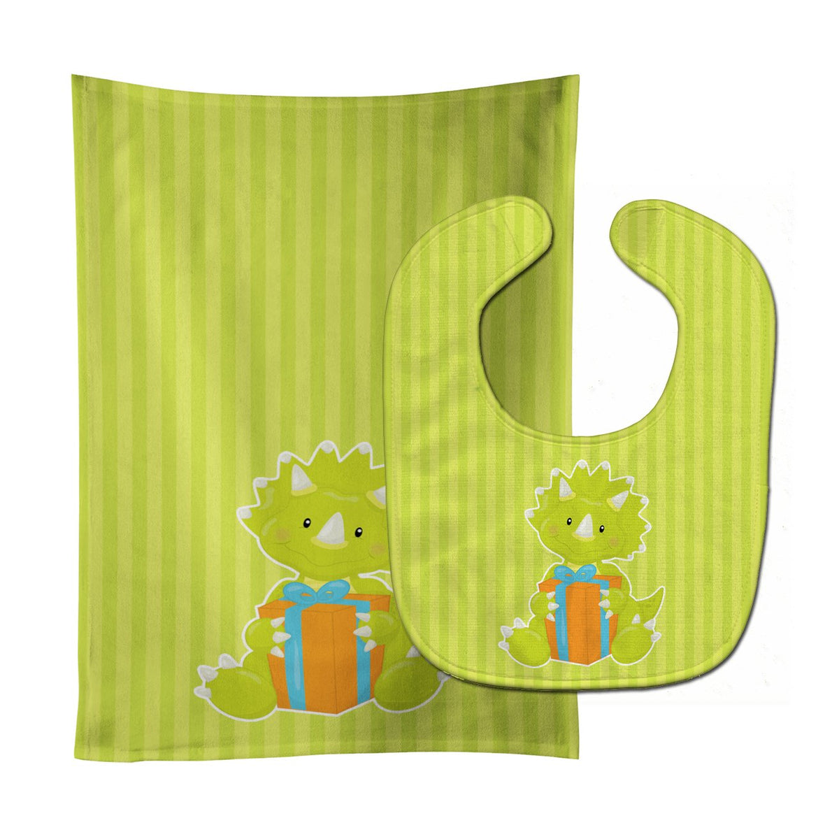 Dinosaur Green #2 Baby Bib & Burp Cloth Easy-Clean Baby Bib Baby Feeding Accessory Baby Mealtime Essential