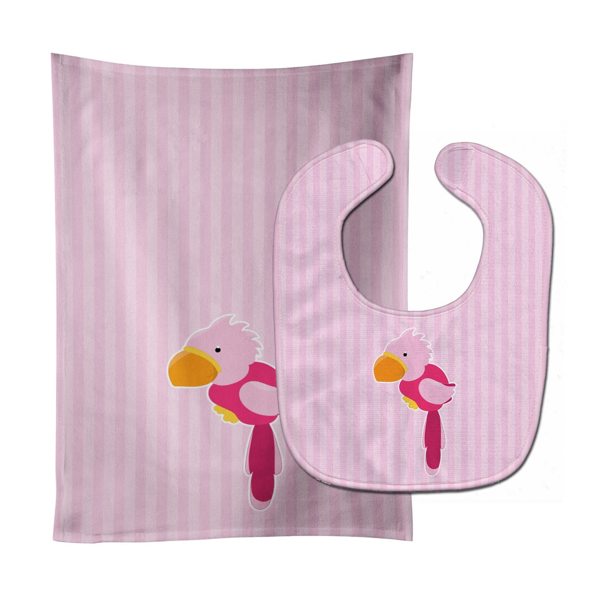 Pirate Parrot Pink Baby Bib & Burp Cloth Easy-Clean Baby Bib Baby Feeding Accessory Baby Mealtime Essential