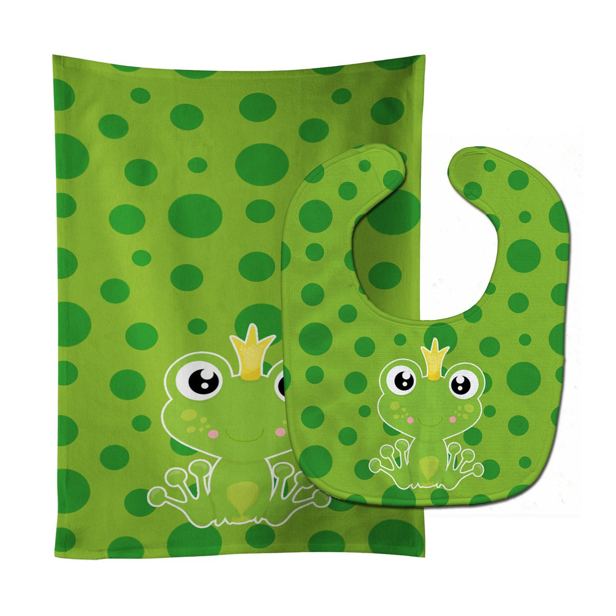 Frog Prince #2 Baby Bib & Burp Cloth Easy-Clean Baby Bib Baby Feeding Accessory Baby Mealtime Essential