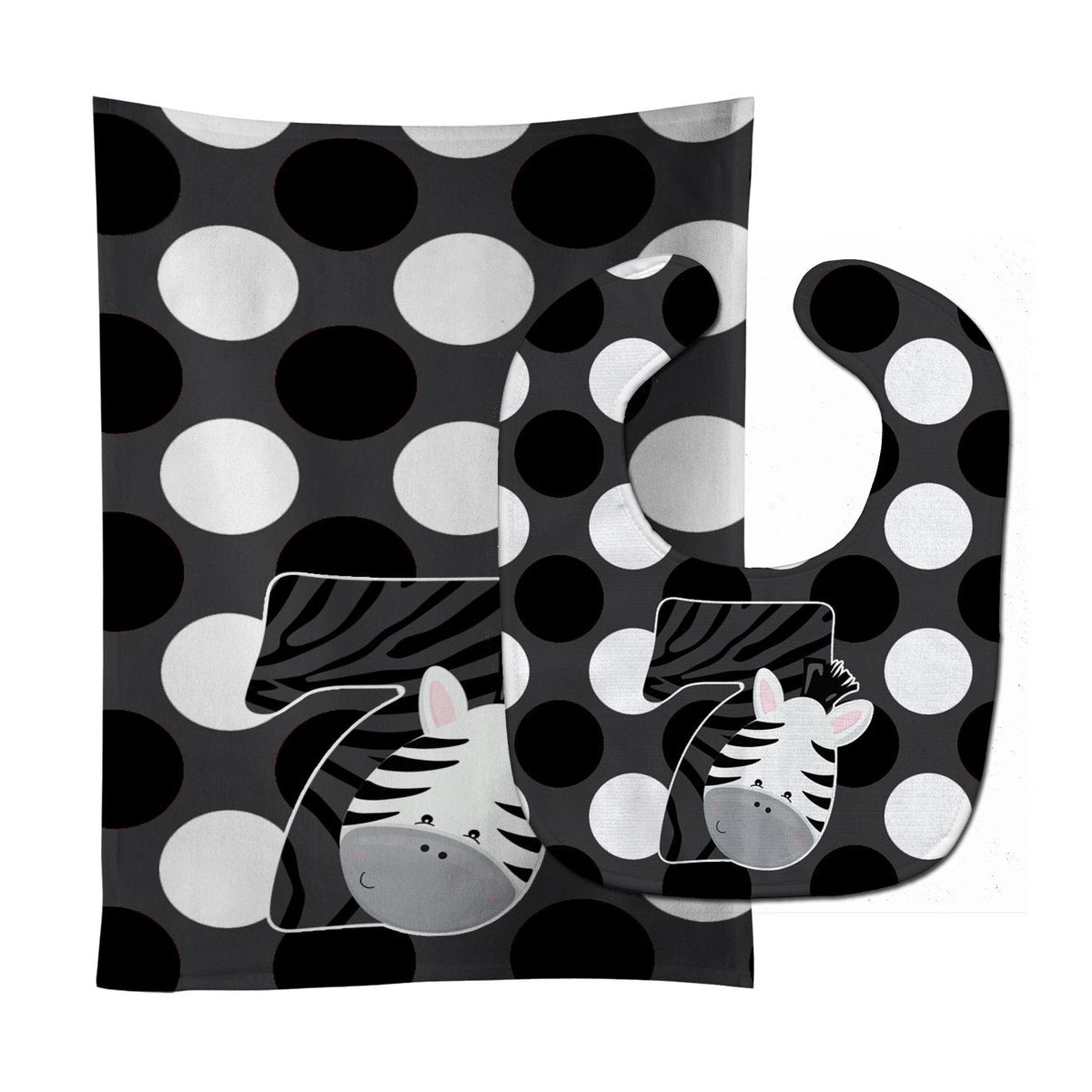 Zoo Month 7 Zebra Baby Bib & Burp Cloth Easy-Clean Baby Bib Baby Feeding Accessory Baby Mealtime Essential